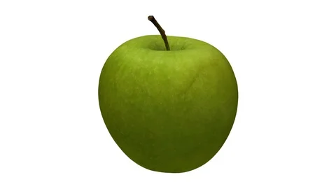 Rotating Green Apple on White Background (Looping) Video stock 98401901