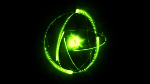 Rotating Green Atom Video stock 85686920