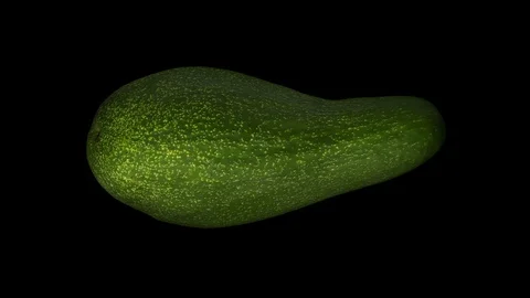 Rotating Green Avocado on Black Background Stock Footage 92274936