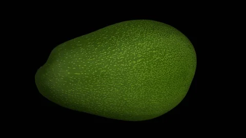Rotating Green Avocado on Transparent Background (Looping with Alpha Channel) Video stock 97730549