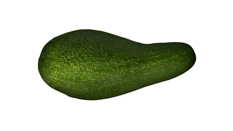Rotating Green Avocado on White Background Stock Footage 92275123