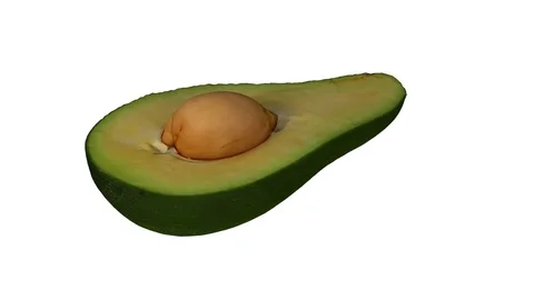Rotating Green Avocado on White Background (Looping) Stock Footage 97633975
