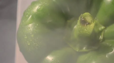 Rotating Green Bell Pepper - Overhead Video stock 22024341