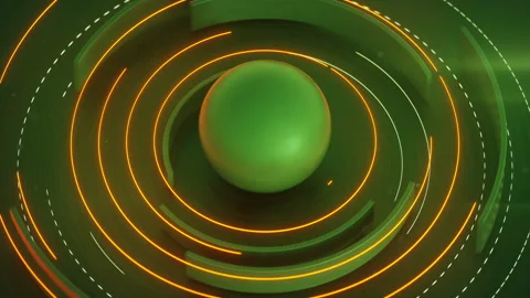 Rotating green circle elements seamless loop 3D render animation Stock Footage 118505799
