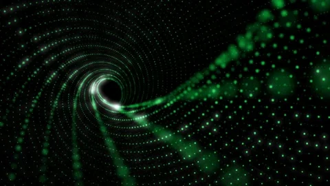 Rotating green circle particles waves, 4k looping background video Video stock 277686710