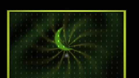 Rotating Green Crescent Moon with Radial Motion Lines Animation Stock Footage 343764009