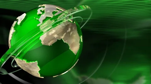 Rotating Green Earth Globe Stock Footage 887100