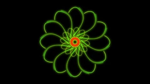 Rotating green geometric flower abstract animation loop Stock Footage 345548935