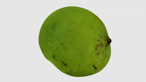 Rotating Green Mango on Transparent Background (Looping with Alpha Channel) Video stock 146817100
