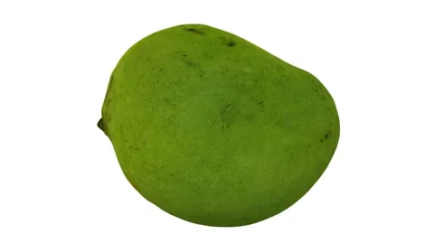 Rotating Green Mango on White Background (Looping) Video stock 146817356