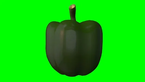 Rotating green pepper - green screen Stock Footage 85585213