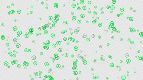 Rotating green pixel flowers looping up on black background. Mother Day, Father Stock Footage 230259103