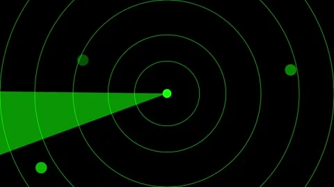 Rotating Green Radar Screen Animation with Detection Points Stock Footage 292859580