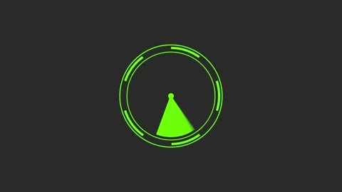 Rotating green radar screen animation HUD interface signal detection tracki.. Vídeo Stock 329594979