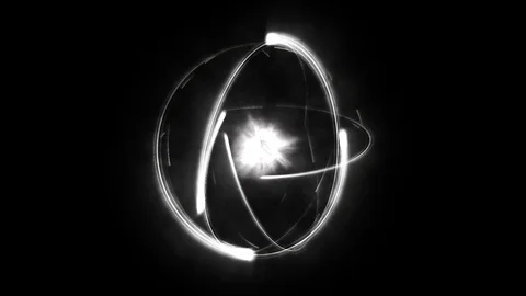 Rotating Grey Atom Stock Footage 85686951