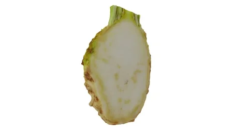 Rotating Half Celery Root on White Background (Looping) 스톡 동영상 139744278