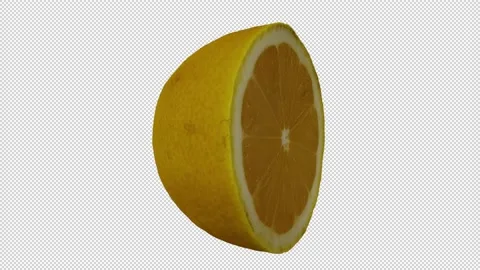 Rotating Half Lemon on Transparent Backg... | Stock Video | Pond5