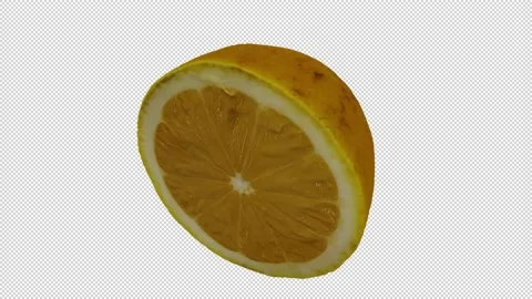 Rotating Half Lemon on Transparent Backg... | Stock Video | Pond5