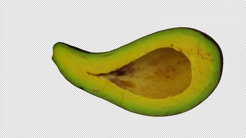 Rotating Half Long Neck Avocado on Transparent Background (Looping) Stock Footage 149277965