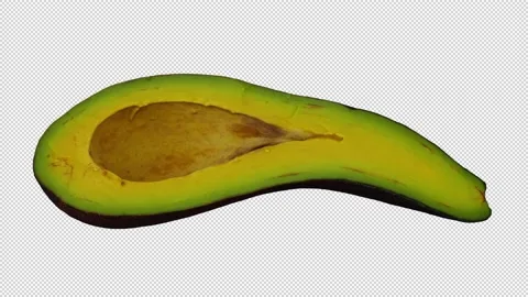 Rotating Half Long Neck Avocado on Transparent Background (Looping) Stock Footage 149278112