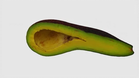 Rotating Half Long Neck Avocado on Transparent Background (Looping) Stock Footage 149278234