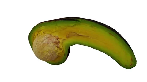 Rotating Half Long Neck Avocado on White Background (Looping) Stock Footage 149279368