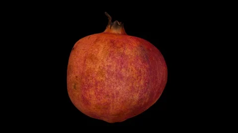 Rotating Half Pomegranate on Black Background (Looping) Stock Footage 98476084