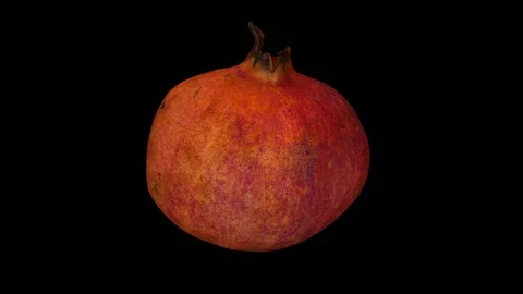 Rotating Half Pomegranate on Transparent Background (Looping with Alpha Channel) Stock Footage 98477971