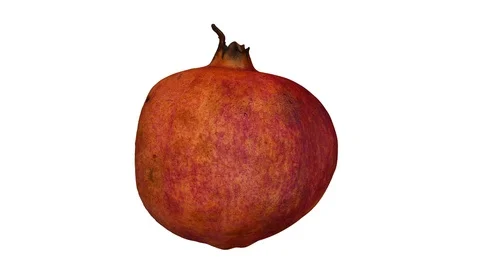 Rotating Half Pomegranate on White Background (Looping) Stock Footage 98476274