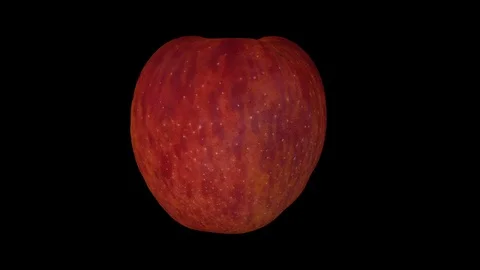 Rotating Half Red Apple on Black Background (Looping) Stock Footage 98402525
