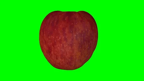 Rotating Half Red Apple on Green Background (Looping) Stock Footage 98402574
