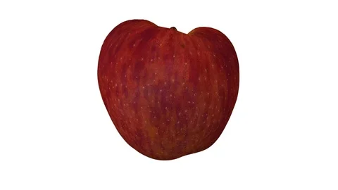 Rotating Half Red Apple on White Background (Looping) Stock Footage 98403161