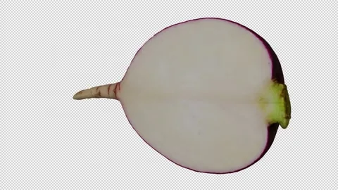 Rotating Half Red Radish on Transparent Background (Looping with Alpha Channel) Stock Footage 148597636