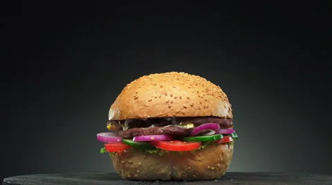 Rotating hamburger Stock Footage 62445460