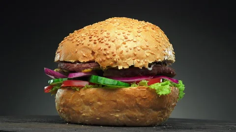 Rotating hamburger Stock Footage 62476710