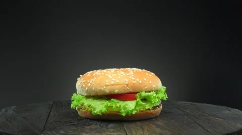 Rotating hamburger Stock Footage 62476739