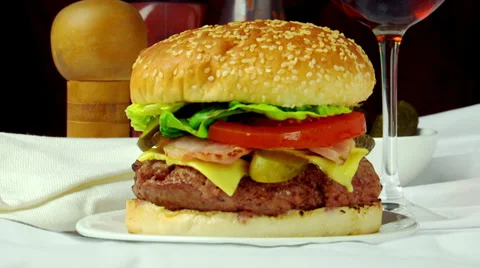 Rotating hamburger with garnish   動画素材 36465951