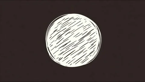 Rotating handdrawn oval on black background in looping animation Stock Footage 314964414