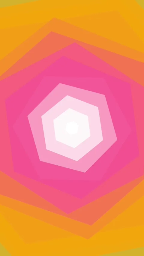 Rotating Harmonious Hexagonal Pattern in Warm Pastel Gradients. Vertical Stock-Footage 263686168