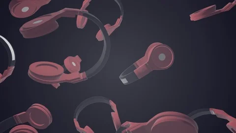 Rotating headphones. 3D animation. Stock Footage 107922896