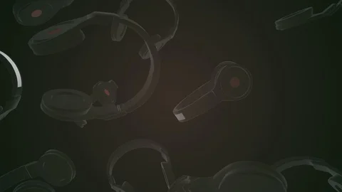 Rotating headphones. 3D animation. Stock Footage 107923175