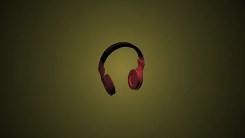 Rotating headphones. 3D animation. Objects spinning. Stock Footage 109051961