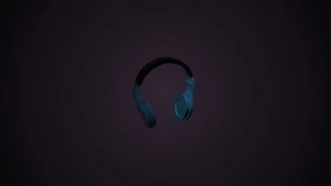 Rotating headphones. 3D animation. Objects spinning. Stock Footage 109052266