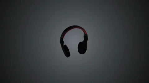 Rotating headphones. 3D animation. Objects spinning. Stock Footage 109052405