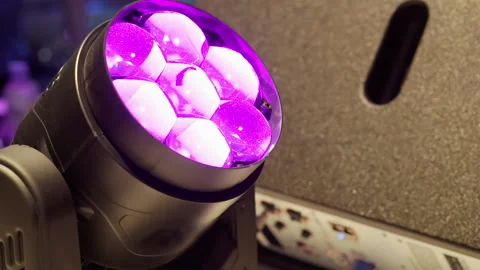 Rotating heads of disco floodlights. Stock Footage 163371230