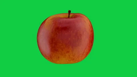 Rotating Healthy Red Apple Fruit for Diet and Nutrition Concept on Green Screen, Stock Footage 339818376