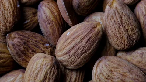Rotating heap of almonds nuts Stock Footage 218318041