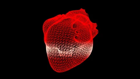 Rotating heart with glow effect. Seamless loop animation with alpha channel Stock Footage 115076325