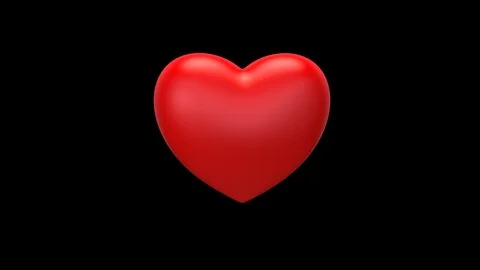 Rotating heart looping animation with alpha Stock Footage 100079428