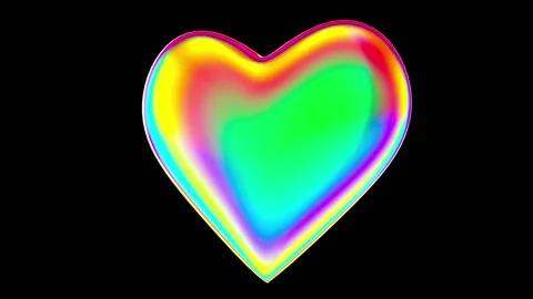 Rotating Heart. Multicolored Looped Element Video stock 133721623